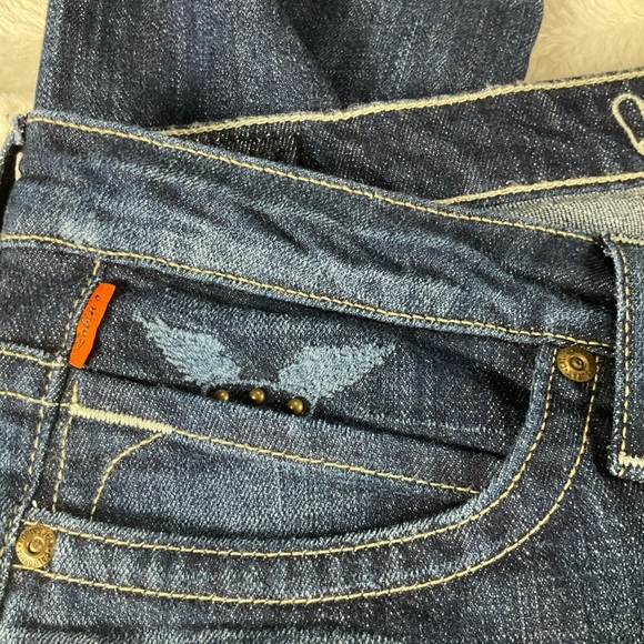 Robins Jeans Women’s Size 30 Angel Wing Pink Crystal Denim Jeans Made In USA - Picture 7 of 16